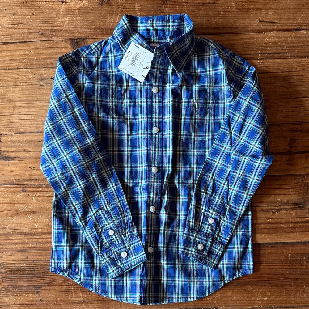 Janie and Jack Blue Plaid Boy’s Shirt